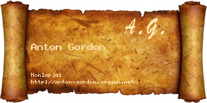 Anton Gordon névjegykártya